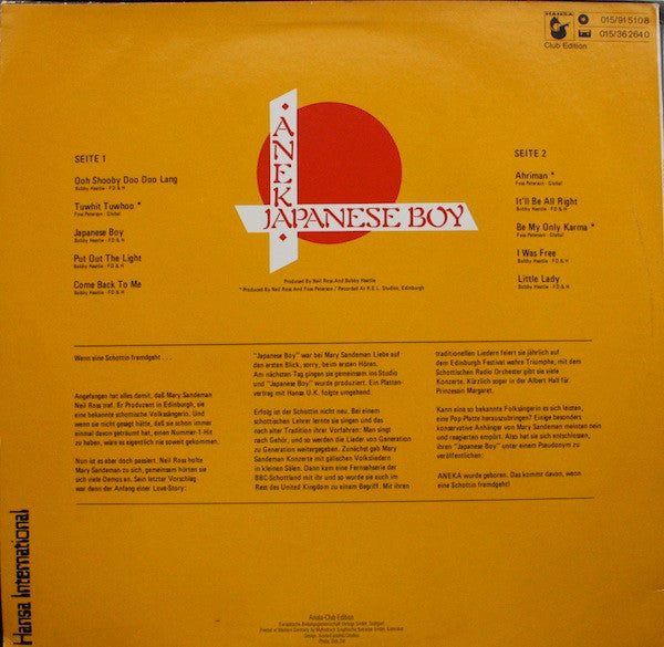 Aneka : Japanese Boy (LP, Album, Club)