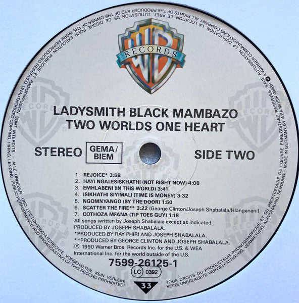 Ladysmith Black Mambazo : Two Worlds One Heart (LP, Album)