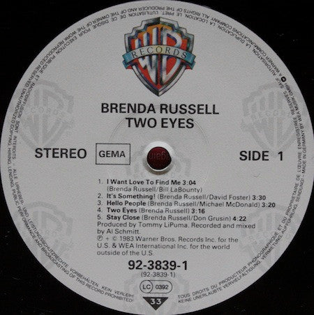 Brenda Russell (2) : Two Eyes (LP, Album)