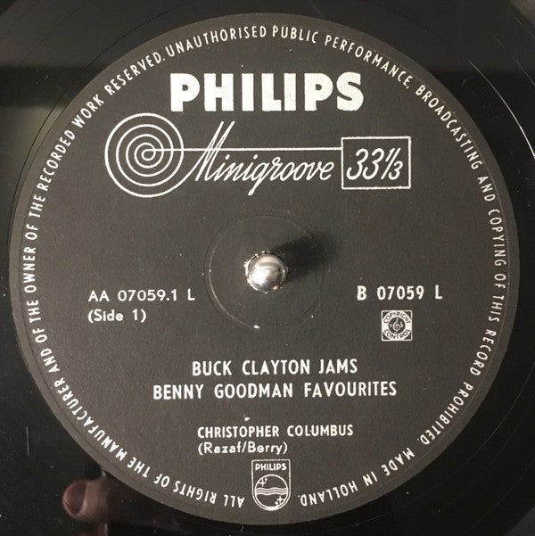 Buck Clayton With His All-Stars : Jams Benny Goodman Favourites (LP)