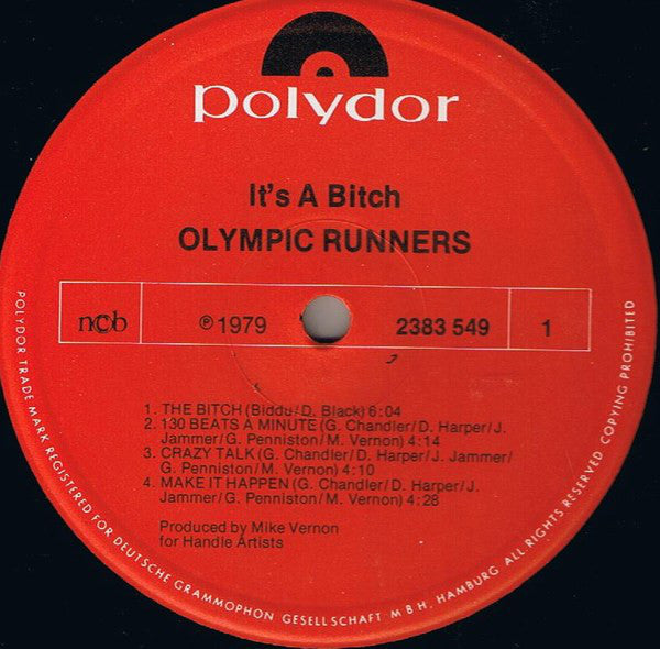 Olympic Runners : It's A Bitch (LP, Album)