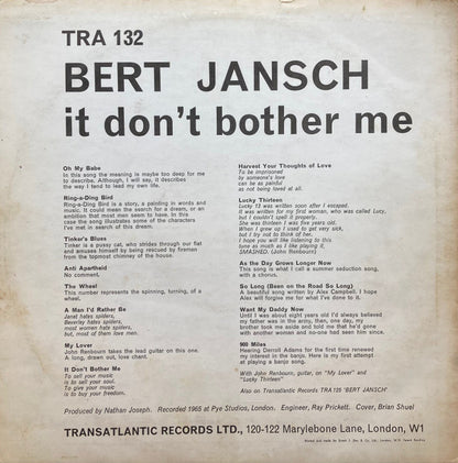 Bert Jansch : It Don't Bother Me (LP, Album, Mono)