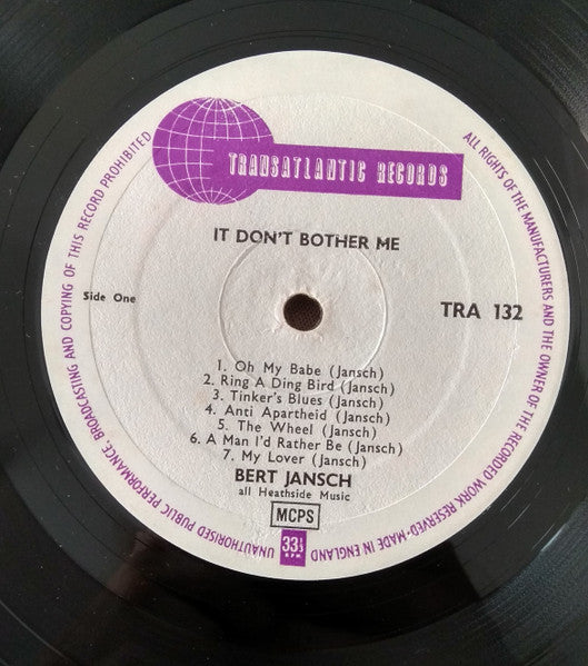 Bert Jansch : It Don't Bother Me (LP, Album, Mono)