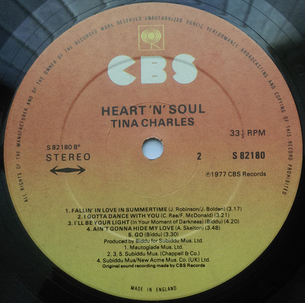 Tina Charles : Heart 'N' Soul (LP, Album)
