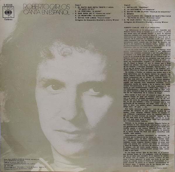Roberto Carlos : Canta En Español - El Gato Que Esta Triste Y Azul (LP, Comp)