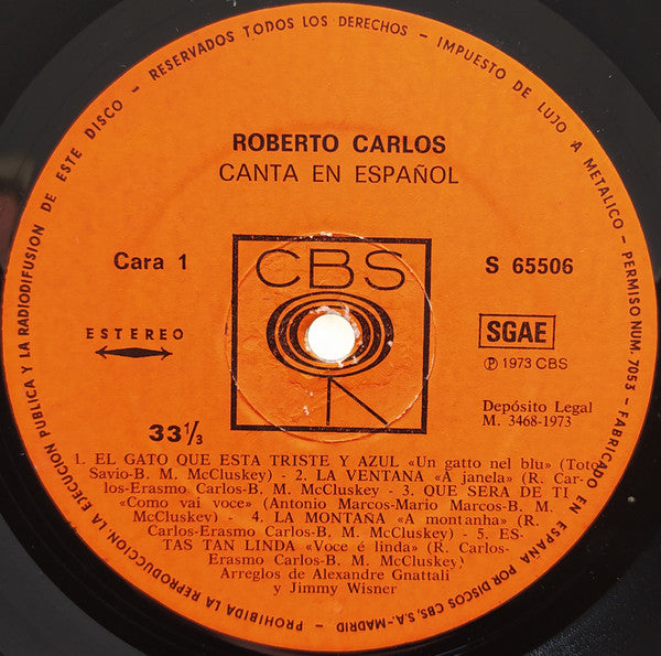 Roberto Carlos : Canta En Español - El Gato Que Esta Triste Y Azul (LP, Comp)