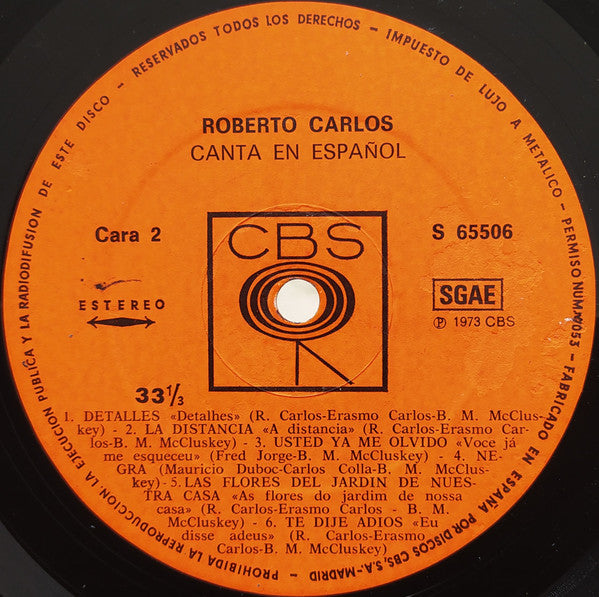 Roberto Carlos : Canta En Español - El Gato Que Esta Triste Y Azul (LP, Comp)