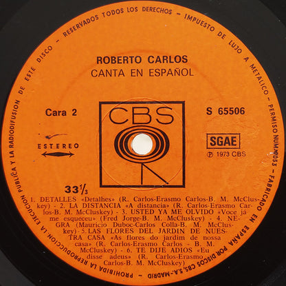 Roberto Carlos : Canta En Español - El Gato Que Esta Triste Y Azul (LP, Comp)
