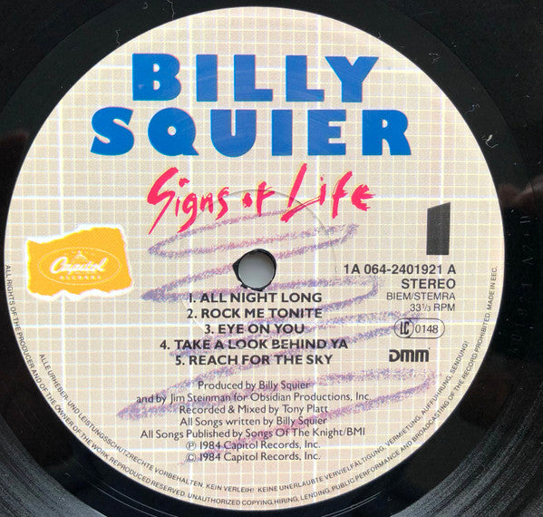 Billy Squier : Signs Of Life (LP, Album)