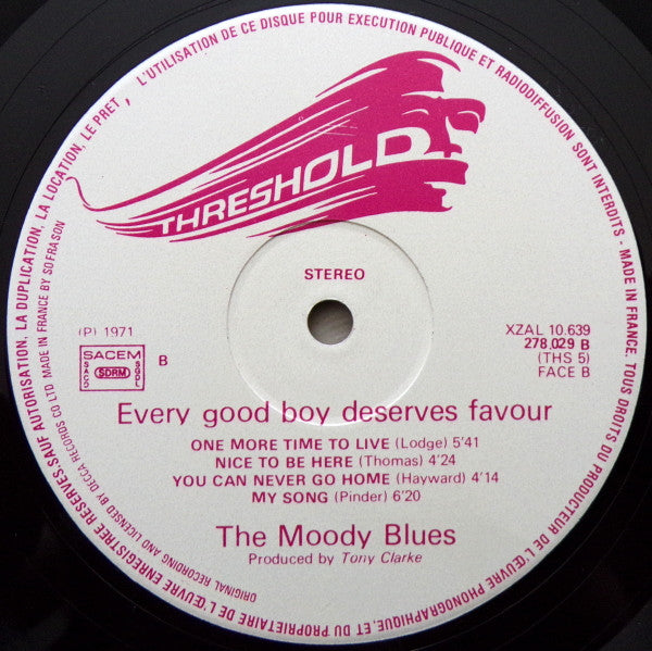 The Moody Blues : Every Good Boy Deserves Favour (LP, Album, RE, RP, Gat)