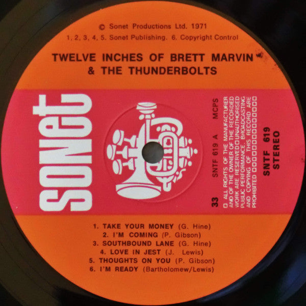 Brett Marvin & The Thunderbolts : 12 Inches Of (LP, Album)