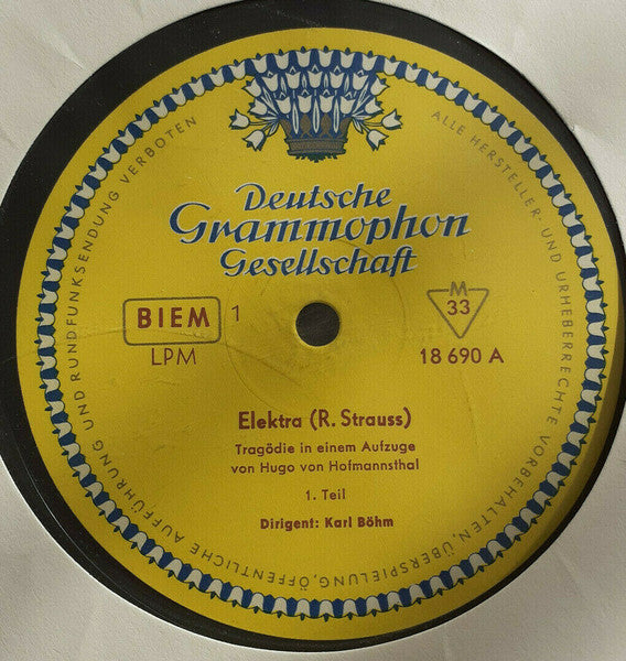 Richard Strauss - Inge Borkh, Marianne Schech, Jean Madeira, Dietrich Fischer-Dieskau, Staatskapelle Dresden, Karl Böhm : Elektra (2xLP, Mono + Box)