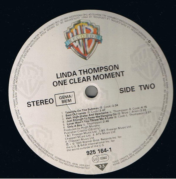 Linda Thompson : One Clear Moment (LP, Album)