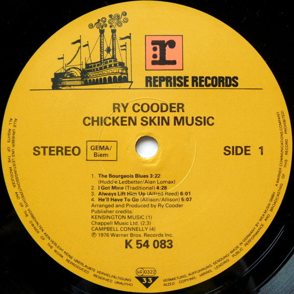 Ry Cooder : Chicken Skin Music (LP, Album, RP)