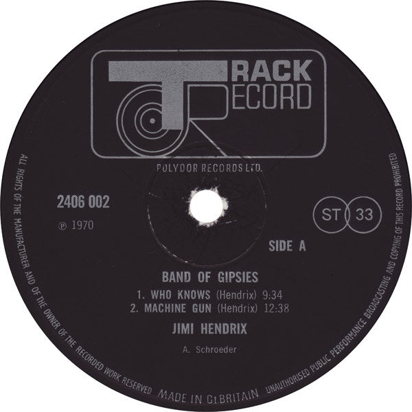 Jimi Hendrix : Band Of Gypsys (LP, Album, RE, Gat)