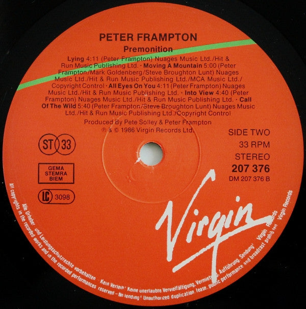 Peter Frampton : Premonition (LP, Album)