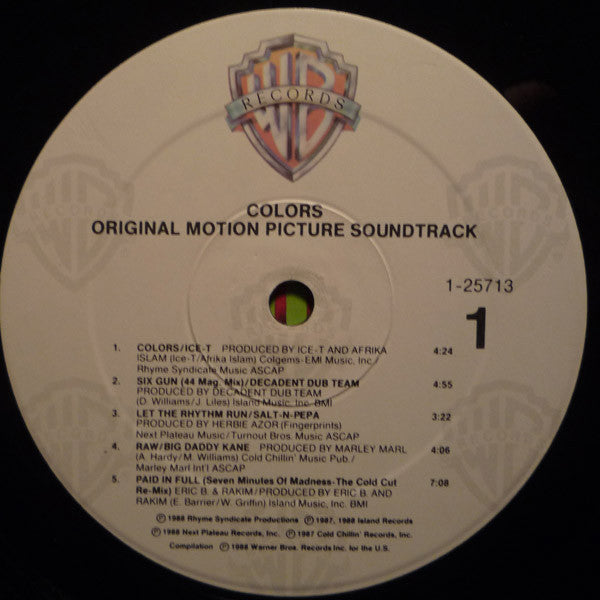 Various : Colors (Original Motion Picture Soundtrack) (LP, Album, Comp, Tra)