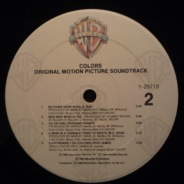 Various : Colors (Original Motion Picture Soundtrack) (LP, Album, Comp, Tra)