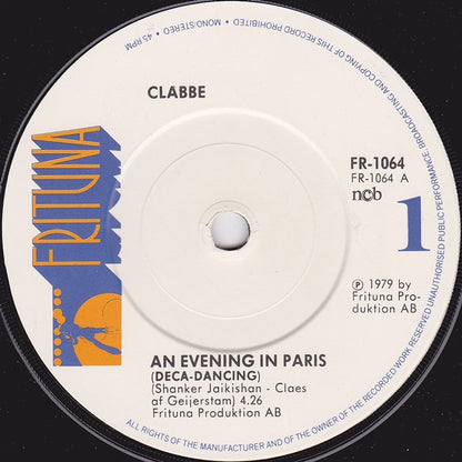 Clabbe : An Evening In Paris (Deca-Dancing) (7")