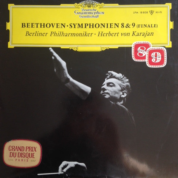 Ludwig Van Beethoven, Berliner Philharmoniker, Herbert von Karajan : Symphonien 8 & 9 (Finale) (LP, Mono)