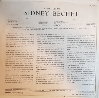 Sidney Bechet : In Memoriam (LP, Mono)