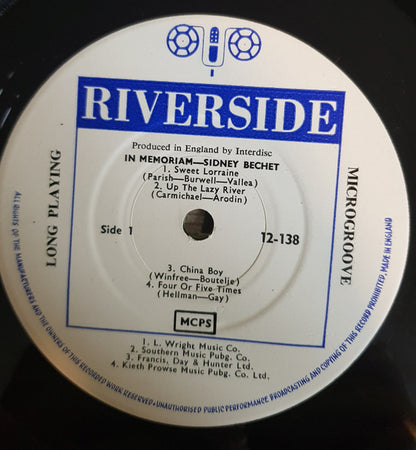 Sidney Bechet : In Memoriam (LP, Mono)