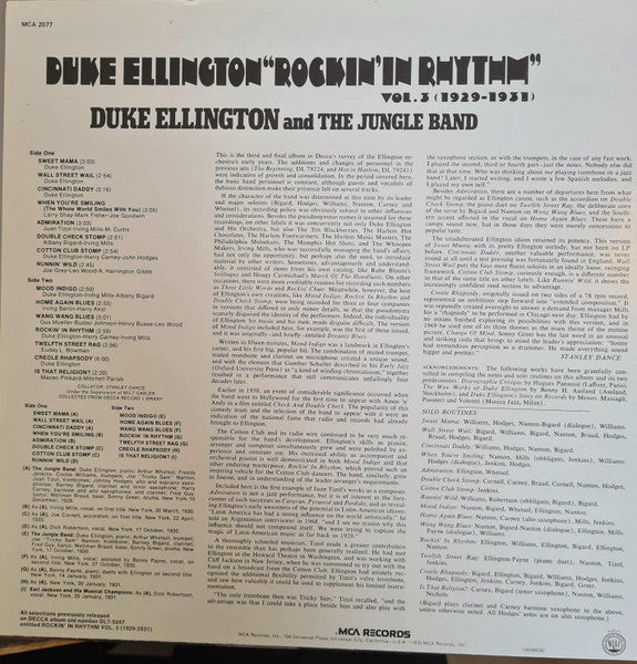 Duke Ellington & The Jungle Band (2) : Duke Ellington "Rockin' In Rhythm" Vol. 3 (1929-1931) (LP, Comp, RE)