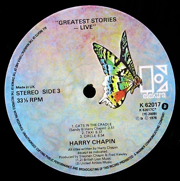 Harry Chapin : Greatest Stories - Live (2xLP, Gat)