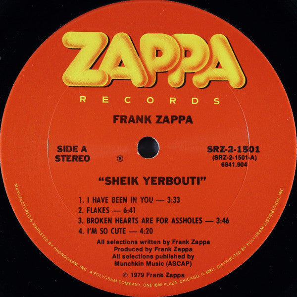 Frank Zappa : Sheik Yerbouti (2xLP, Album, Pit)