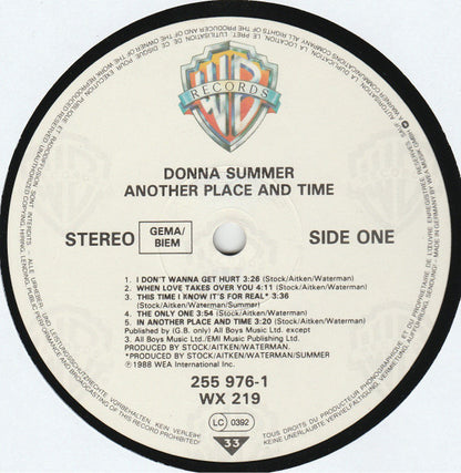 Donna Summer : Another Place And Time (LP, Album, Tel)