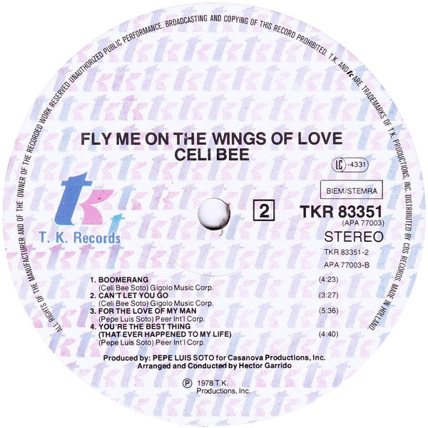 Celi Bee : Fly Me On The Wings Of Love (LP, Album)