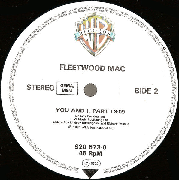 Fleetwood Mac : Big Love (12", Single)