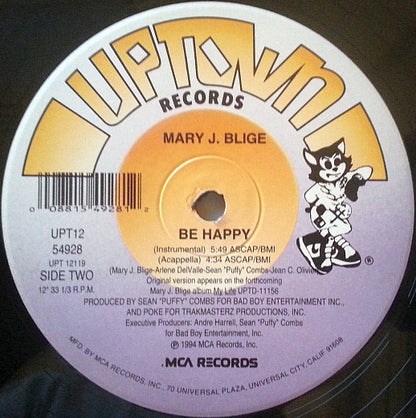 Mary J. Blige : Be Happy (12", Single)