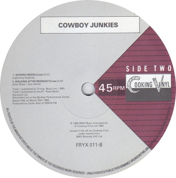 Cowboy Junkies : Blue Moon Revisited (Song For Elvis) (10", Ltd)