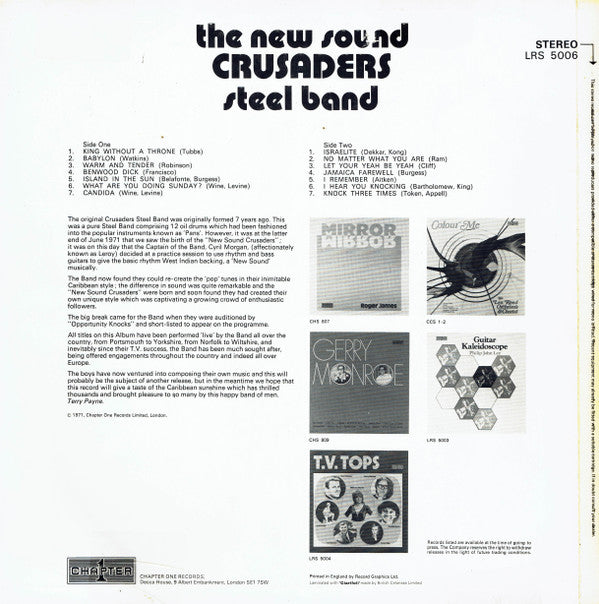 The New Sound Crusaders Steel Band : The New Sound Crusaders Steel Band (LP, Album)