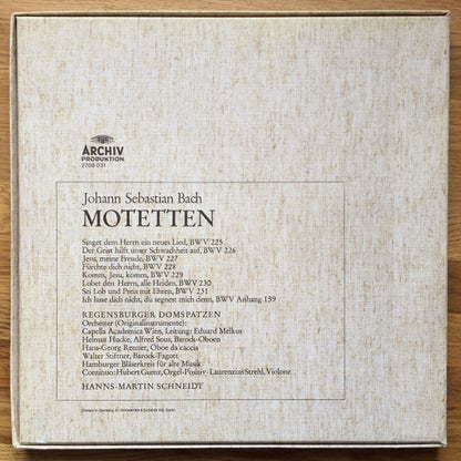 Regensburger Domspatzen, Hanns-Martin Schneidt, Johann Sebastian Bach : Motets / Motetten (Box, Album + 2xLP)