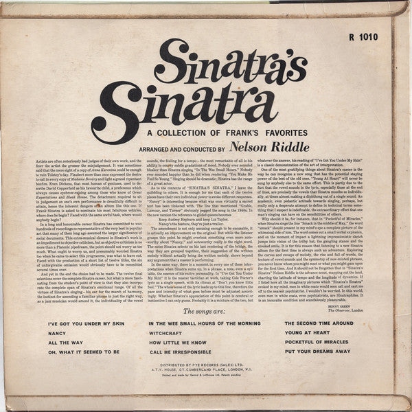 Frank Sinatra : Sinatra's Sinatra (LP, Album)