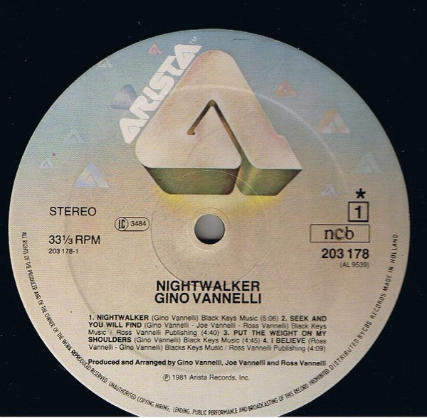 Gino Vannelli : Nightwalker (LP, Album)