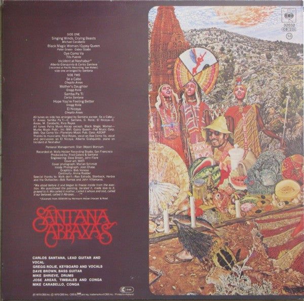 Santana : Abraxas (LP, Album, RE, Sun)