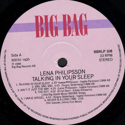 Lena Philipsson : Talking In Your Sleep (LP, Album)