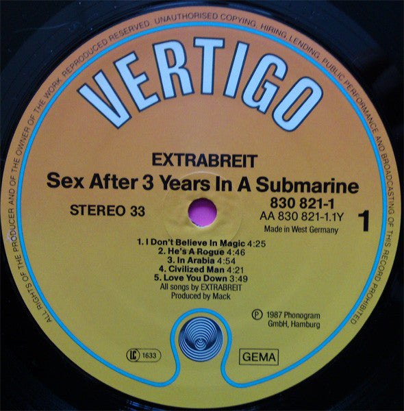 Extrabreit : Sex After 3 Years In A Submarine (LP, Album)