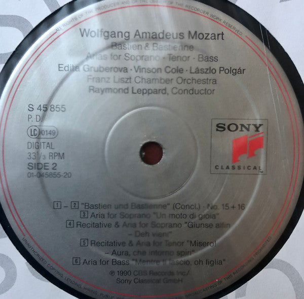Edita Gruberova / Vinson Cole / László Polgár, Liszt Ferenc Chamber Orchestra / Raymond Leppard, Wolfgang Amadeus Mozart : Bastien Und Bastienne (LP, Album)