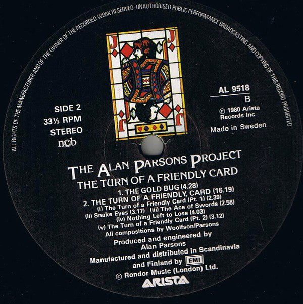 The Alan Parsons Project : The Turn Of A Friendly Card (LP, Album)