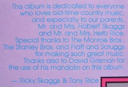 Ricky Skaggs & Tony Rice : Skaggs & Rice (LP, Album)