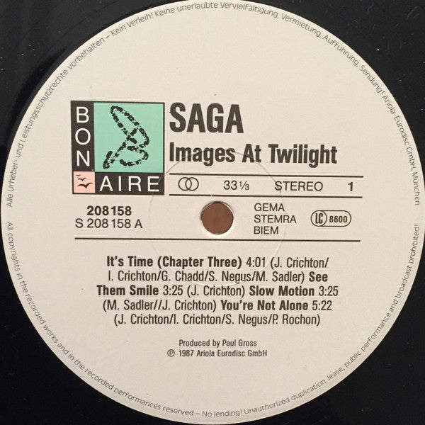 Saga (3) : Images At Twilight (LP, Album, RE)