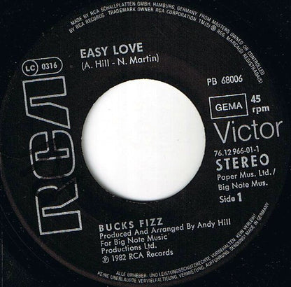 Bucks Fizz : Easy Love (7", Single)