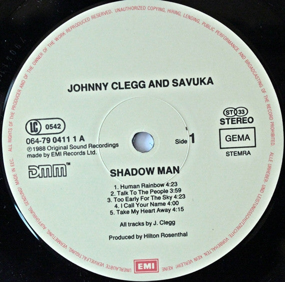 Johnny Clegg & Savuka : Shadow Man (LP, Album)