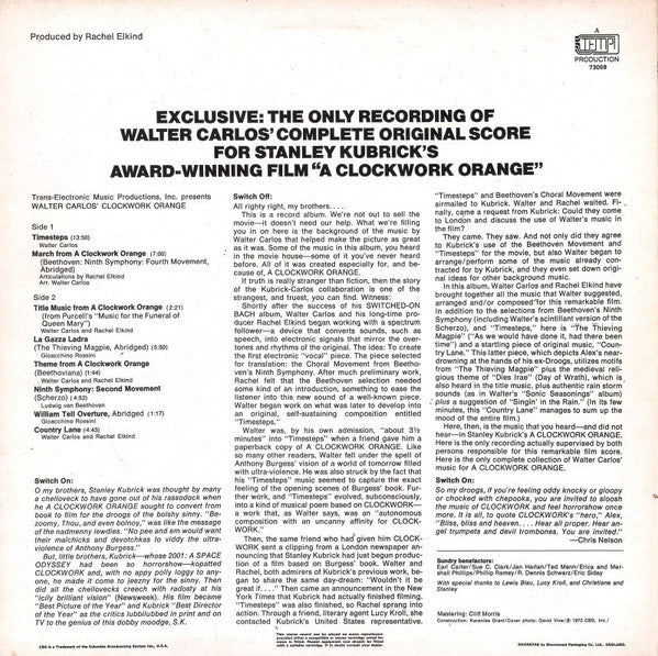 Walter Carlos : Walter Carlos' Clockwork Orange (LP, Album)