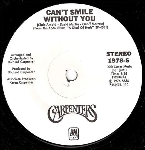 Carpenters : Calling Occupants Of Interplanetary Craft (The Recognized Anthem Of World Contact Day) (7", Single, Whi)