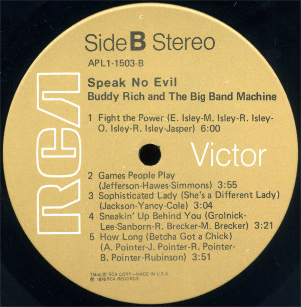 Buddy Rich And The Big Band Machine : Speak No Evil (LP, Album)